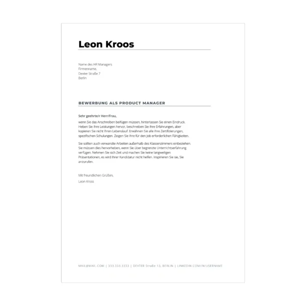 11 - CV po niemiecku wzór Microsoft Word – uniwersalny ATS Curriculum Vitae w DOCX 6