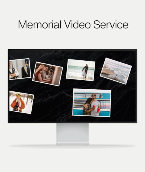 Custom Funeral Slideshow With Your 20 Photos-black marble-1