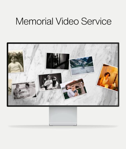 Custom Funeral Slideshow With Your 20 Photos-grey marble-1
