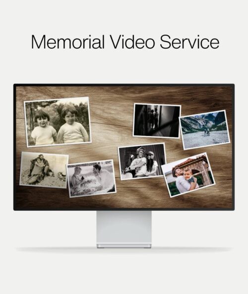 Custom Funeral Slideshow With Your 20 Photos-wooden desk-1