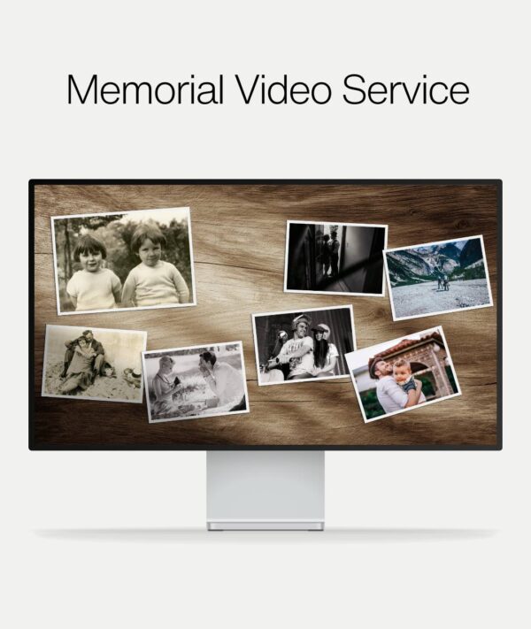 Custom Funeral Slideshow With Your 20 Photos-wooden desk-1