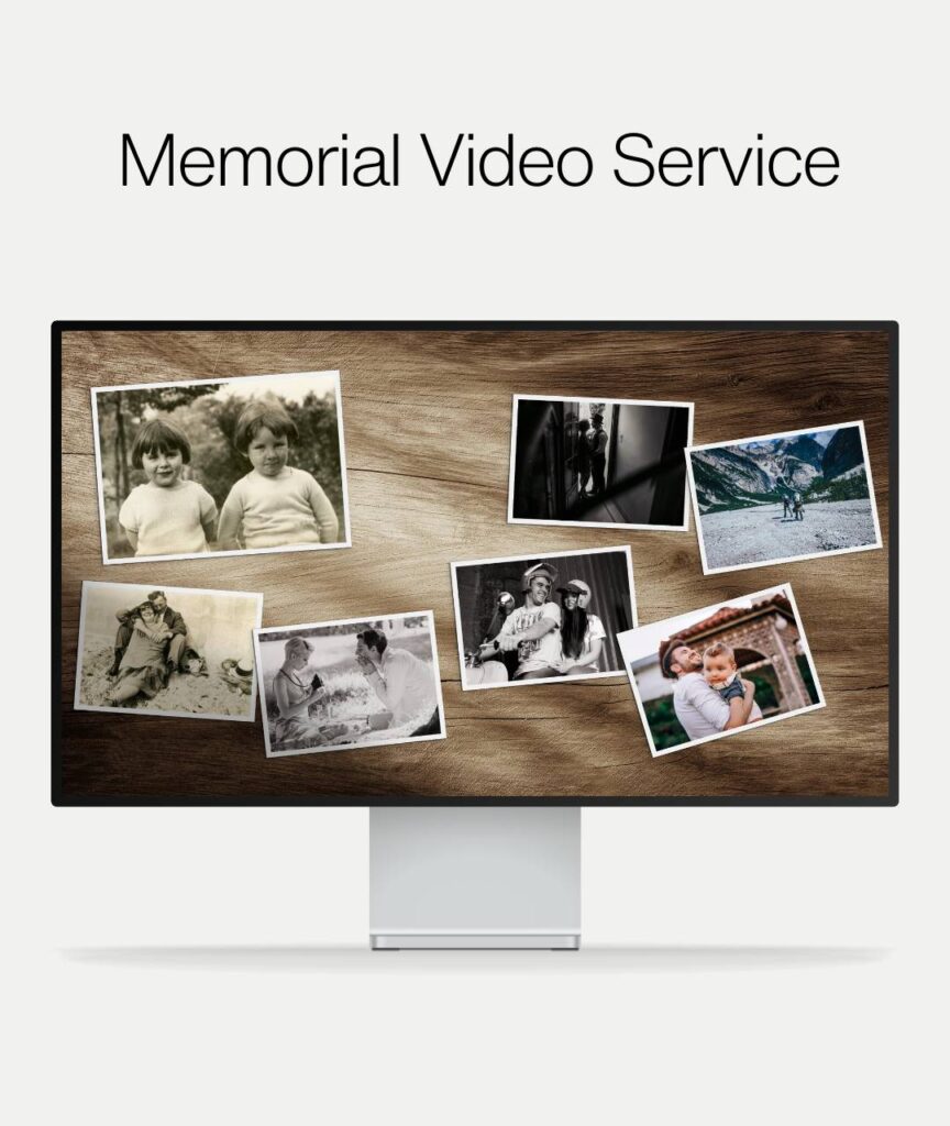 Custom Funeral Slideshow With Your 20 Photos-wooden desk-1