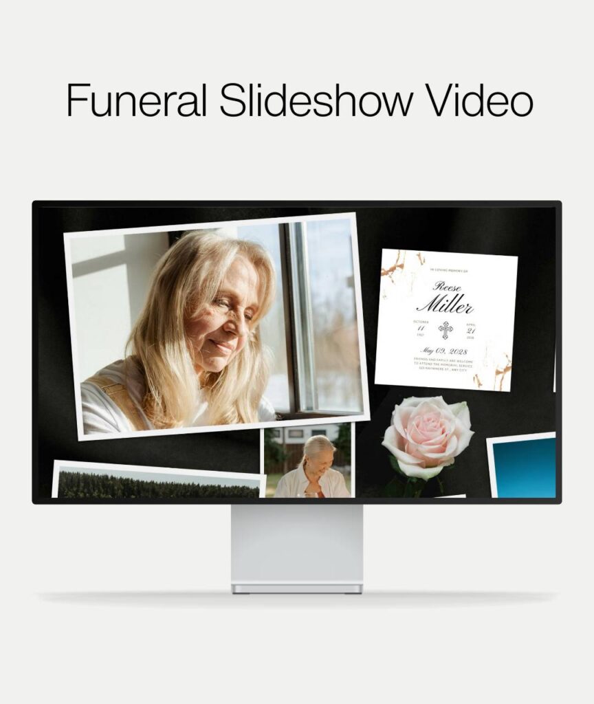 Custom Funeral Slideshow With Your 40 Photos-black velvet-1