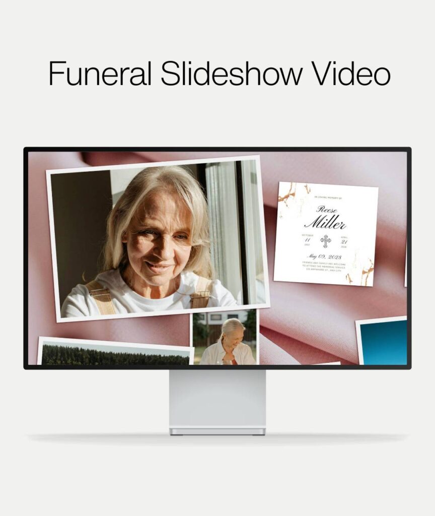 Custom Funeral Slideshow With Your 40 Photos-pink velvet-1