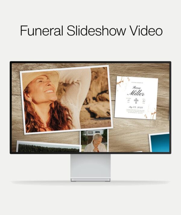 Custom Funeral Slideshow With Your 40 Photos-woodendesk-1