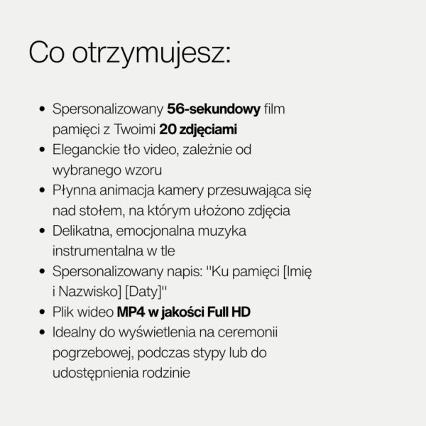 Pamiątkowe Video na Pogrzeb - Film z Twoimi 20 Zdjęciami - Usługa - 5 Pamiątkowe Video na Pogrzeb - Film z Twoimi 20 Zdjęciami - Usługa - 5